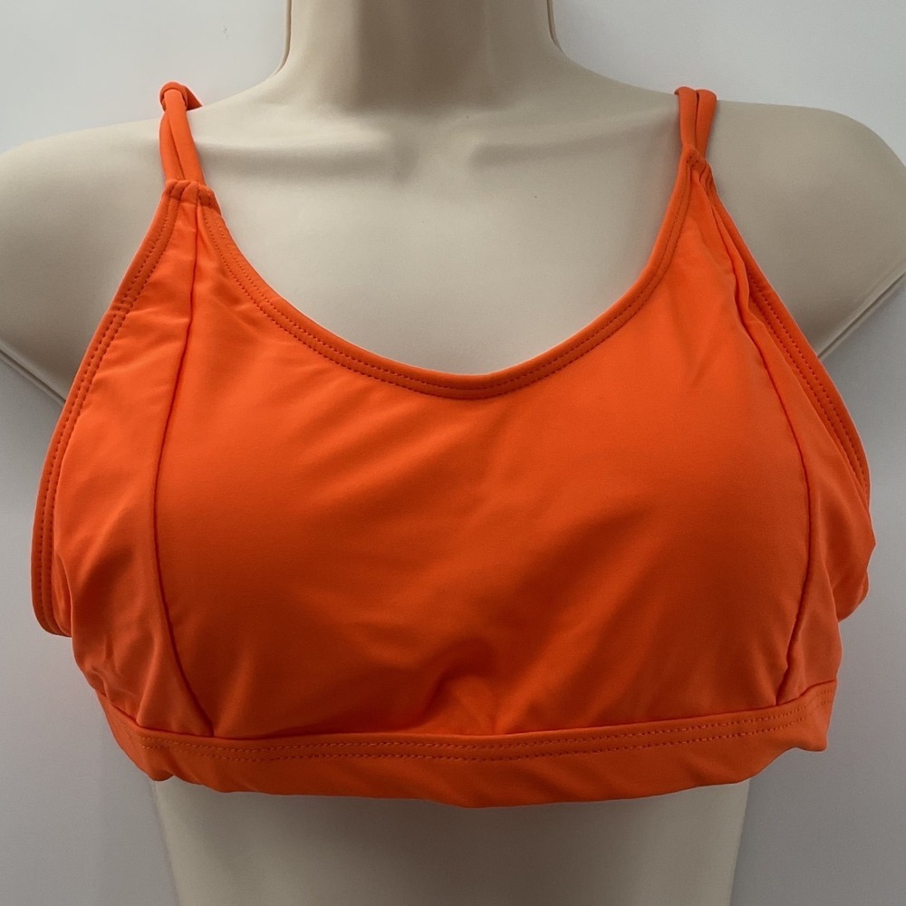 Beachsissi Orange Scoop Neck Bikini Top Adjustable Straps‎ Size S NWT